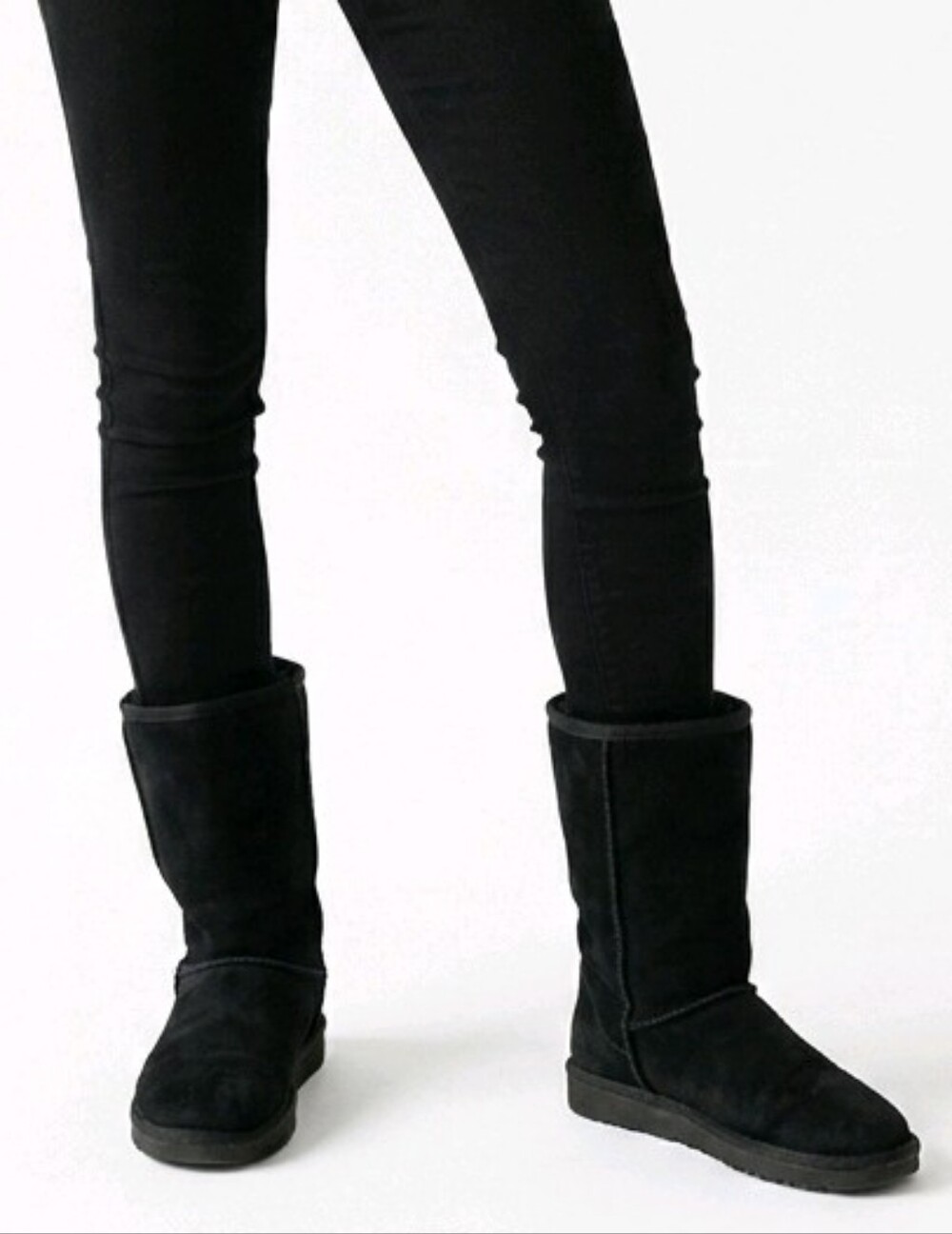 Black Faux Suede Fuzzy Booties 9